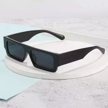Новые квадратные солнцезащитные очки в европейском и американском стиле, простые квадратные очки с плоским верхом, ослепительные индивидуальность чёрный