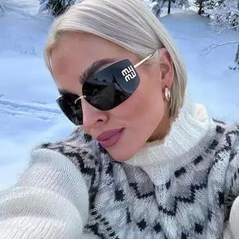 Новые квадратные солнцезащитные очки женские модные буквы уличные очки изогнутые литые ножки солнцезащитные очки женские очки UV400