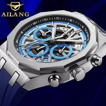 Новые кварцевые часы, модные мужские часы, полые мужские часы