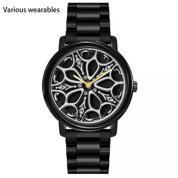 Новые кварцевые часы со стальным ремешком, мужские полые вращающиеся простые персонализированные часы