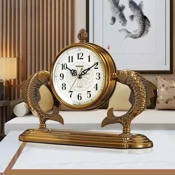 Новые кварцевые часы в китайском стиле для домашнего декора, украшения для гостиной, настольные металлические роскошные часы