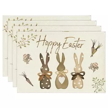 Новые льняные салфетки с кроликом, салфетки, тканевые салфетки для пасхальных украшений, западные салфетки