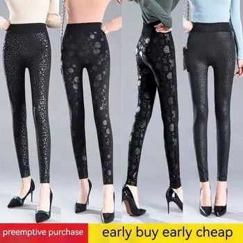 Новые леггинсы с высокой талией, тонкая верхняя одежда, утягивающие узкие брюки большого размера с принтом One Size