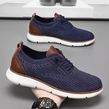 Новые легкие дышащие сетчатые мужские туфли Модный тренд Прогулочная мужская износостойкая повседневная обувь для отдыха на открытом воздухе 39 чёрный