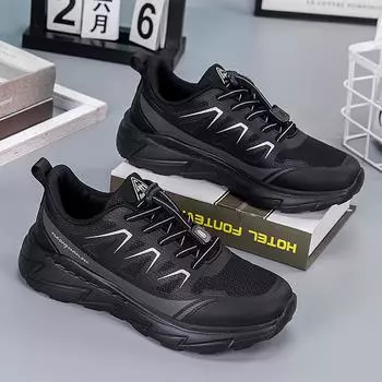 Новые легкие кроссовки, прочная и нескользящая обувь для пожилых людей, нескользящая и удобная обувь для родителей среднего и пожилого возраста, повседневная спортивная обувь 39 чёрный