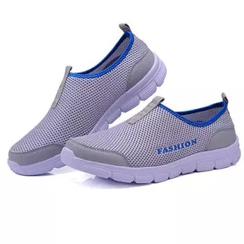 Новые легкие мужские повседневные туфли, дышащие, без застежек, женские, мужские кроссовки, нескользящие, унисекс, туфли на плоской подошве, для прогулок на открытом воздухе, размер 36-47 35 светло-серый