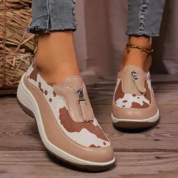 Новые легкие повседневные кроссовки с круглым носком и толстой подошвой для ходьбы, удобные кроссовки на молнии для бега на весну/лето для женщин 43