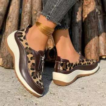 Новые легкие повседневные кроссовки с круглым носком и толстой подошвой для ходьбы, удобные кроссовки на молнии для бега на весну/лето для женщин 36