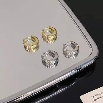 Новые легкие роскошные геометрические серьги с микроинкрустацией цирконом и универсальные женские украшения