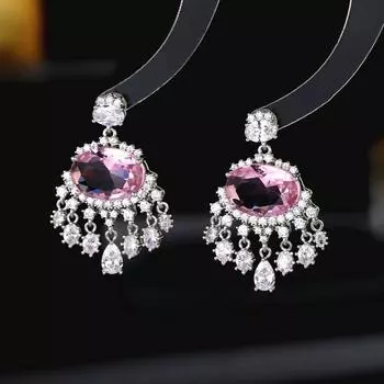 Новые легкие роскошные модные серьги с милым девчачьим сердечком, высококачественные серьги с кисточками и супер волшебным темпераментом, инкрустированные цирконом красный