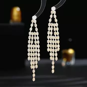 Новые легкие роскошные преувеличенные серьги высокого класса, модные длинные кисточки, измененное лицо, банкетное платье, свадебные серьги золотой