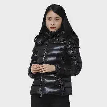 Новые легкие женские осенние и зимние пуховики – для активного отдыха и повседневного ношения M чёрный