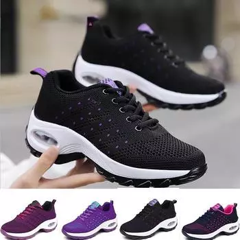 Новые летающие тканые кроссовки на воздушной подушке, повседневная женская обувь, женская обувь больших размеров 35-42 35 фиолетовый