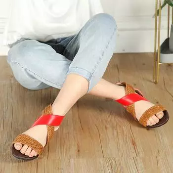 Новые летние белые эспадрильи на танкетке, женские сандалии, с открытым носком, гладиаторские сандалии, женские повседневные босоножки на шнуровке, женские сандалии на платформе ert5 10 темно-коричневого