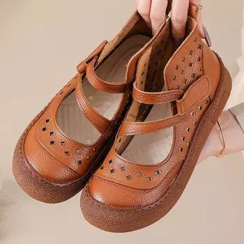 Новые летние ботинки из натуральной кожи женские дизайнерские с вырезами, высокие кроссовки, женские дышащие ботильоны, женские ажурные ботинки на ремешке вокруг щиколотки 35