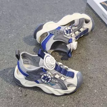 Новые летние детские сандалии и дышащая пляжная обувь для мальчиков Size30 ,Foot Length18.5cm чёрный