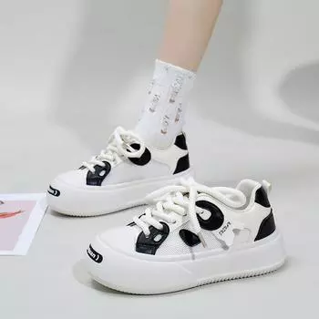 Новые летние дышащие белые туфли для женщин, повседневные туфли с низким берцем, туфли на платформе, женские туфли на платформе 35