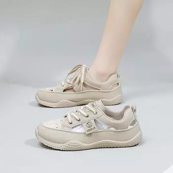 Новые летние дышащие белые туфли Ins, женские повседневные туфли с низким верхом, туфли на платформе, туфли на платформе 35