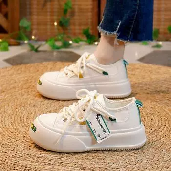 Новые летние дышащие белые туфли, полые туфли для отдыха, универсальные туфли на платформе с толстой подошвой 35