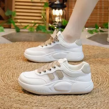 Новые летние дышащие белые туфли, полые туфли для отдыха, универсальные туфли на платформе с толстой подошвой 35