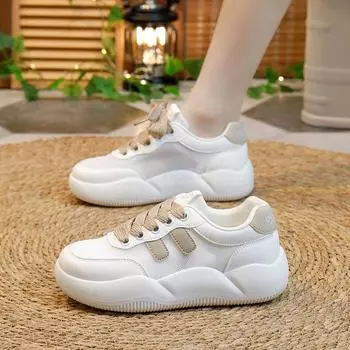 Новые летние дышащие белые туфли, женские туфли для отдыха на толстой подошве, универсальные туфли на платформе 35