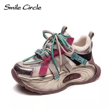 Новые летние дышащие неуклюжие кроссовки на цветном каблуке-маффине, женская обувь для отдыха с усиленными стразами 34 красный