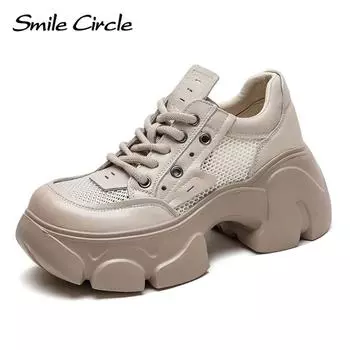 Новые летние дышащие сетчатые туфли Lefou для маленьких людей, увеличивающие высоту сандалии, модная женская обувь