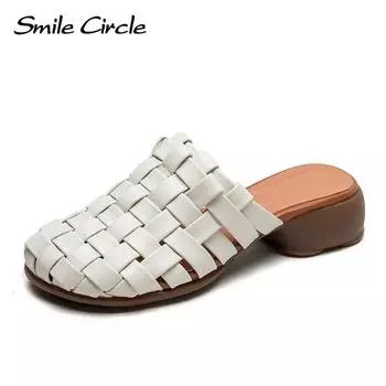 Новые летние дышащие тапочки Baotou ручной работы, винтажные сандалии, удобная женская обувь 35 серый