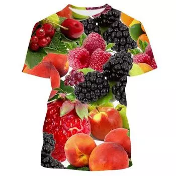Новые летние футболки с принтом Strange Delicious Fruit Graphic 3D, мужские и женские забавные футболки с коротким рукавом, футболка большого размера, детская одежда S