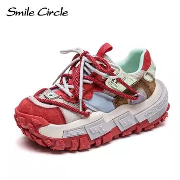 Новые летние кроссовки с дышащей сеткой и неуклюжими нишами, легкие роскошные модные женские туфли на каблуке-маффине