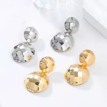 Новые летние многослойные круглые серьги из сплава с мозаикой для женщин — преувеличенный европейский и американский стиль. золотой