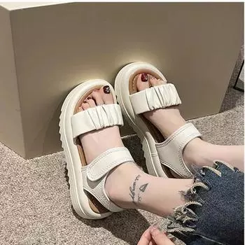 Новые летние модные элегантные повседневные сандалии с открытым носком, легкие туфли на плоской подошве с круглым носком для женщин, НЕТ:Х7 35