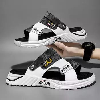 Новые летние модные мужские сандалии, повседневная модная спортивная обувь для вождения, уличная пляжная обувь двойного назначения 39 чёрный