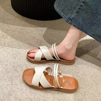 Новые летние модные повседневные удобные сандалии с круглым носком, элегантные модные тапочки на квадратном каблуке с открытым носком, НЕТ:Ф-10 35