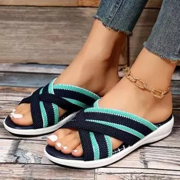 Новые летние модные повседневные женские тапочки, сандалии, женская обувь на плоской подошве, пляжные туфли на танкетке, удобные шлепанцы 35 бежевый