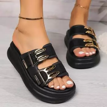 Новые летние модные удобные женские тапочки на толстой подошве элегантные и повседневные босоножки с открытым носком женские тапочки 37