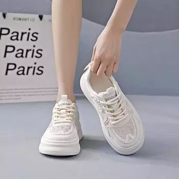 Новые летние модные универсальные женские туфли, повседневные спортивные туфли с толстой подошвой из дышащей сетки для студентов 35