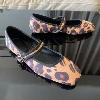 Новые летние модные женские туфли на плоской подошве с круглым носком и леопардовым принтом, повседневные туфли без застежек, туфли Мэри Джейн для женщин 36