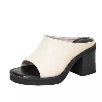 Новые летние мюли на толстой платформе, сандалии в стиле панк для отдыха, модная женская удобная обувь, сандалии 35