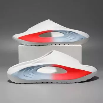 Новые летние мужские белые модные слипоны, уличные, домашние, нескользящие, простые мужские сандалии с толстой подошвой, индивидуальный взрывной стиль 36-37