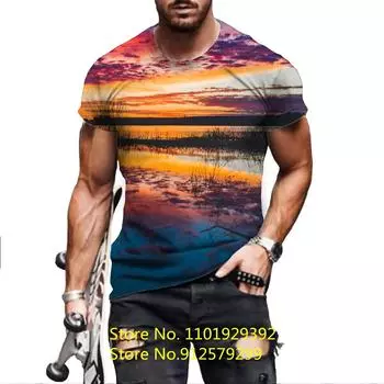 Новые летние мужские футболки с морским побережьем, повседневные крутые футболки с 3D принтом для мужчин, футболка с короткими рукавами XS белый