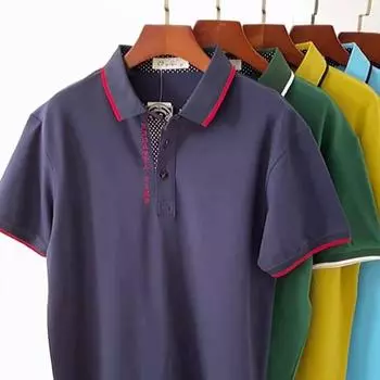 Новые летние мужские хлопковые рубашки поло, свободная, размера плюс, дышащая, удобная, повседневная, деловая, однотонная, однотонная футболка M