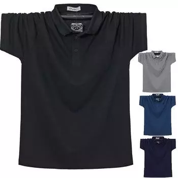 Новые летние мужские хлопковые рубашки поло свободные большие размеры карманные дышащие впитывающие пот повседневные деловые рубашки поло L