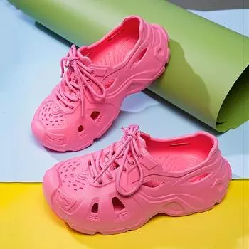 Новые летние мужские и женские туфли на высокой эластичной резине, садовая обувь из ЭВА на толстой подошве, пляжная обувь для дома и улицы, размеры 37-45 37 оранжевый