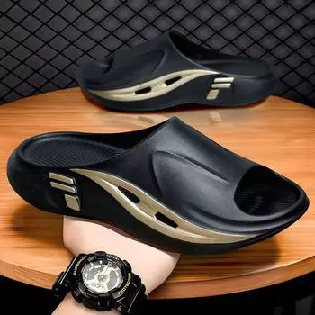 Новые летние мужские нескользящие прочные толстые подошвы EVA пляжные сандалии шлепанцы тапочки удобные 40-45