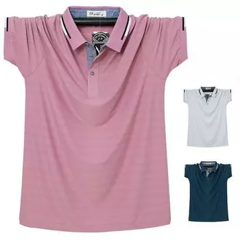Новые летние мужские рубашки-поло с коротким рукавом больших размеров, свободные дышащие эластичные деловые повседневные рубашки M