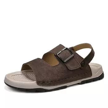 Новые летние мужские сандалии для отдыха на открытом воздухе, нескользящие, износостойкие и дышащие, пляжная обувь, тапочки большого размера, носите две пары обуви 39