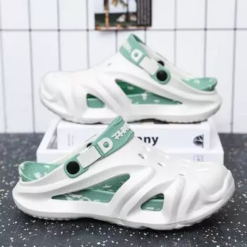 Новые летние мужские сандалии Eva, легкие пляжные уличные мужские тапочки, нескользящая обувь для ванной комнаты для мужчин, популярная модель 40 хаки