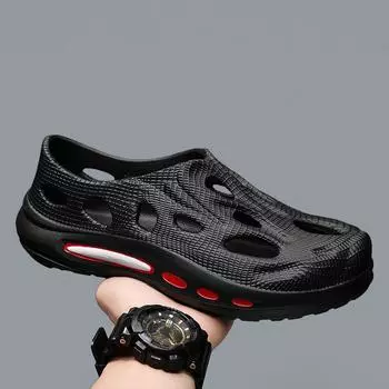 Новые летние мужские сандалии с толстой подошвой для пляжа, спортивная одежда, износостойкие тапочки для улицы 39 чёрный