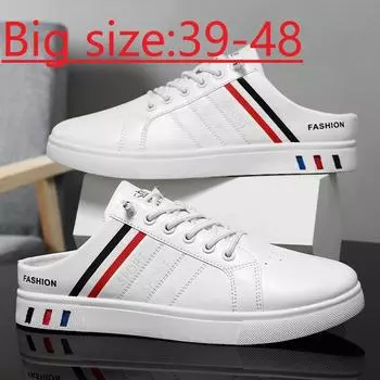 Новые летние мужские тапочки, брендовая удобная повседневная обувь для мужчин, модные кроссовки на плоской подошве, мужские полутапочки высокого качества, большой размер 48 39 чёрный